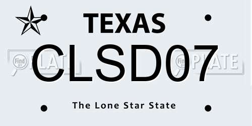 CLSD07 Texas License Plate