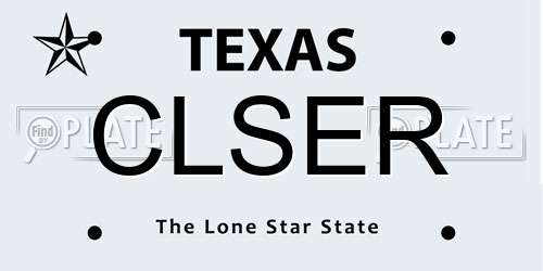 CLSER Texas License Plate