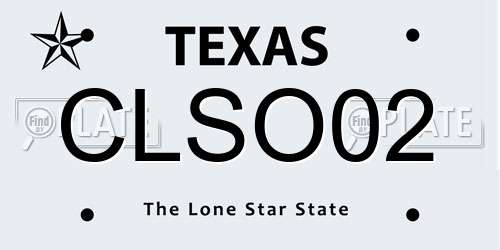 CLSO02 Texas License Plate