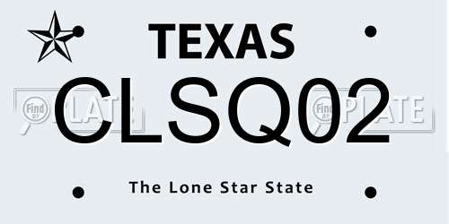 CLSQ02 Texas License Plate