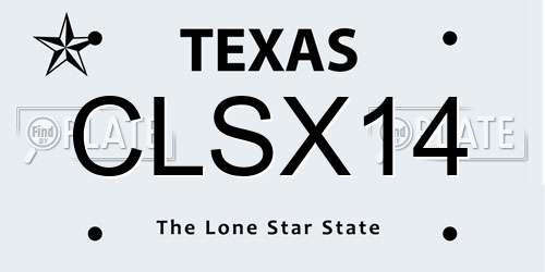 CLSX14 Texas License Plate