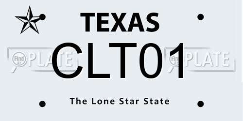 CLT01 Texas License Plate