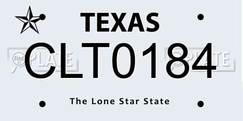 CLT0184 Texas License Plate