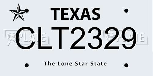 CLT2329 Texas License Plate