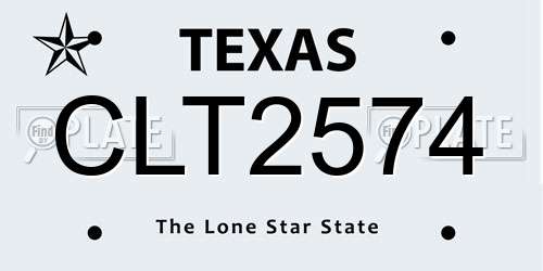CLT2574 Texas License Plate