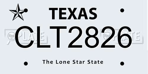 CLT2826 Texas License Plate