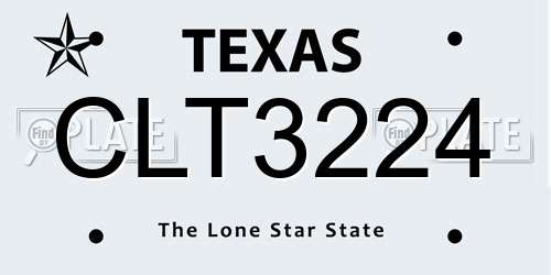 CLT3224 Texas License Plate