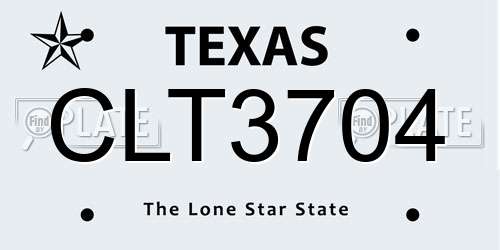 CLT3704 Texas License Plate