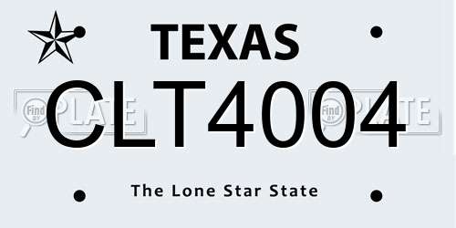 CLT4004 Texas License Plate
