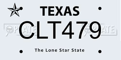 CLT479 Texas License Plate