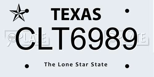 CLT6989 Texas License Plate
