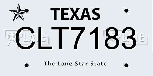 CLT7183 Texas License Plate
