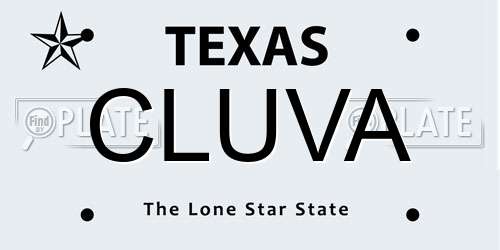 CLUVA Texas License Plate