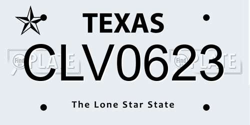 CLV0623 Texas License Plate