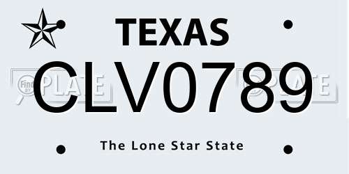 CLV0789 Texas License Plate