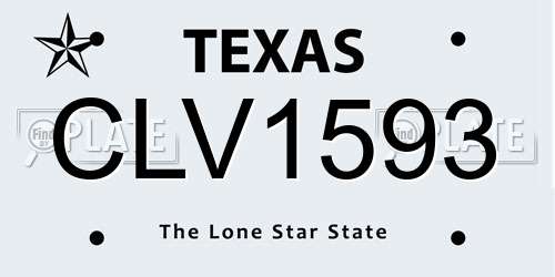 CLV1593 Texas License Plate