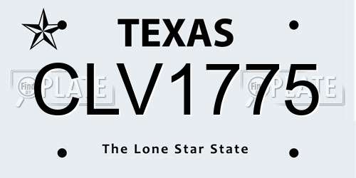 CLV1775 Texas License Plate