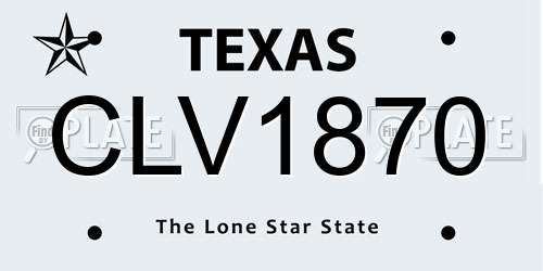 CLV1870 Texas License Plate