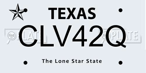 CLV42Q Texas License Plate