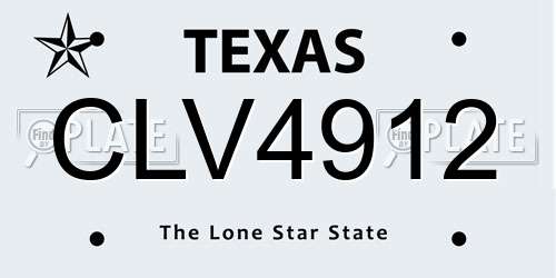 CLV4912 Texas License Plate