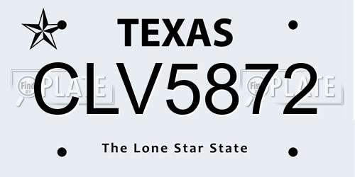 CLV5872 Texas License Plate