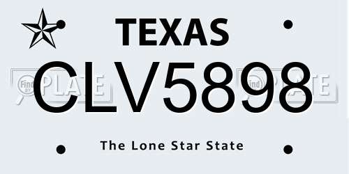 CLV5898 Texas License Plate