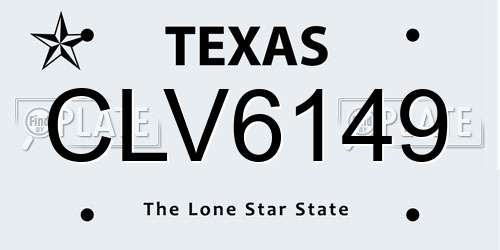 CLV6149 Texas License Plate