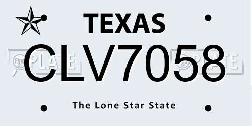 CLV7058 Texas License Plate