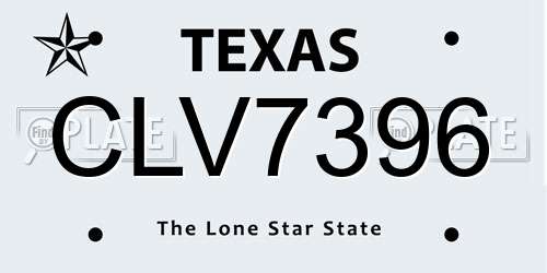 CLV7396 Texas License Plate