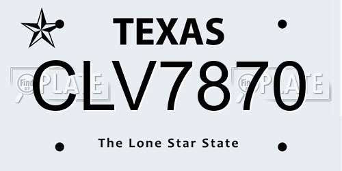 CLV7870 Texas License Plate