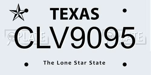 CLV9095 Texas License Plate