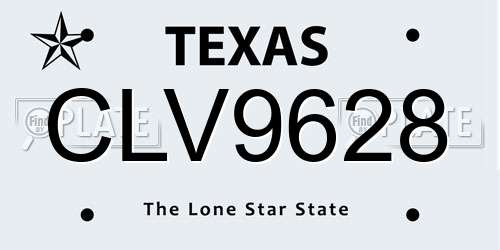 CLV9628 Texas License Plate