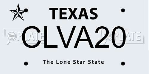 CLVA20 Texas License Plate