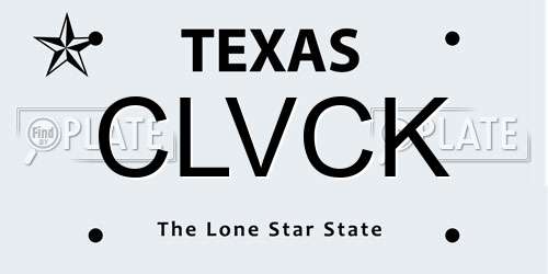 CLVCK Texas License Plate