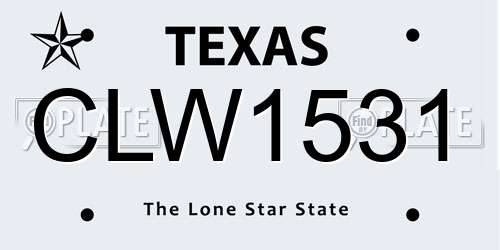 CLW1531 Texas License Plate