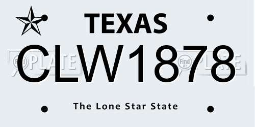 CLW1878 Texas License Plate