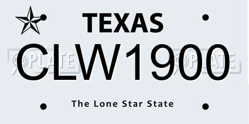 CLW1900 Texas License Plate