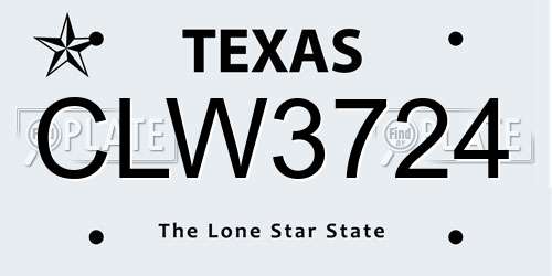 CLW3724 Texas License Plate