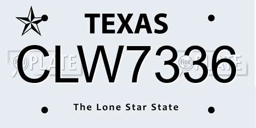 CLW7336 Texas License Plate
