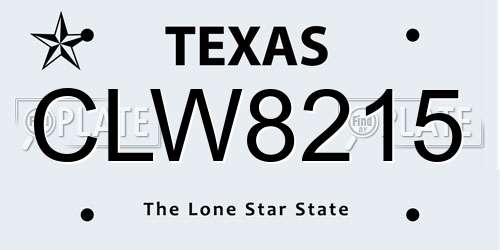 CLW8215 Texas License Plate