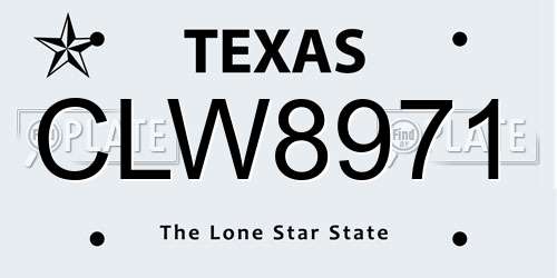CLW8971 Texas License Plate
