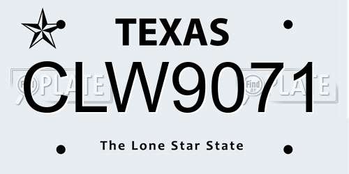 CLW9071 Texas License Plate