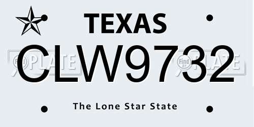 CLW9732 Texas License Plate