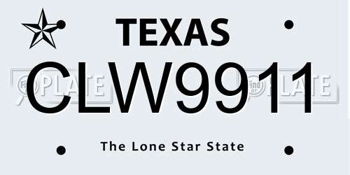 CLW9911 Texas License Plate