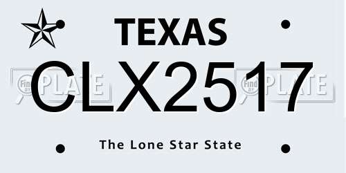 CLX2517 Texas License Plate