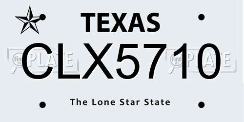 CLX5710 Texas License Plate
