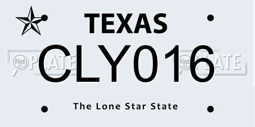 CLY016 Texas License Plate