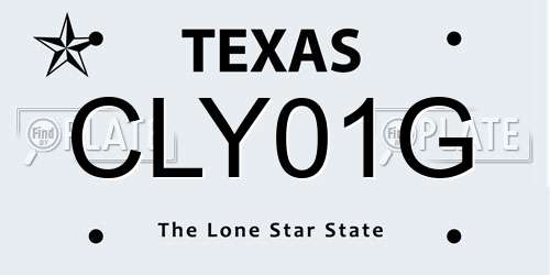 CLY01G Texas License Plate