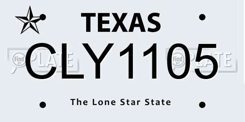 CLY1105 Texas License Plate