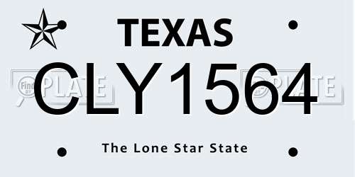 CLY1564 Texas License Plate